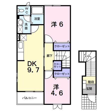 ベルディ春日居Ａの物件間取画像